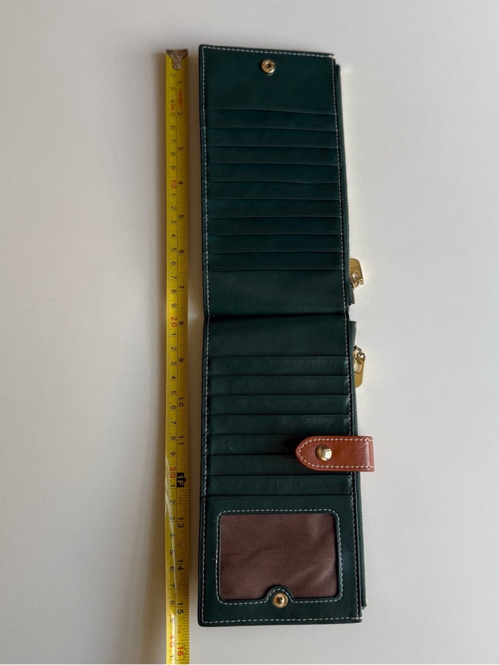 AnDoilt Genuine Leather Credit Card ID Bills Green Wallet Slim Bifold Purse - Picture 6 of 14